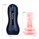 Masturbador masculino 21,3x8,9 cm con vibraciones, succión, voces femeninas, succión profunda, calefacción y control mediante aplicación móvil, embalaje discreto. 3