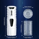 Masturbador multifuncional con modos giratorios y de movimiento, base extraíble y ventosa, carga USB, embalaje discreto. 3