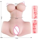 Masturbátor 22x13 cm ve tvaru ženského těla, umělá vagína s realistickou texturou a anální otvor, Diskrétní balení 2