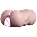 Masturbator realist pentru bărbați 17x11 cm, vagin artificial 2 în 1 și deschidere anală din silicon cu textură realistă, ambalaj discret 3