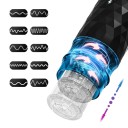 Masturbatore con aspirazione, rotazione e movimento con inserto in silicone realistico, 10 modalità di vibrazione, ricarica USB, imballaggio discreto 5