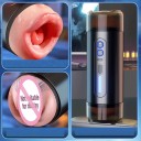 Masturbatore oboustranale vaginale e orale con interno realistico, riscaldamento fino a 42 °C, 22x7,5 cm, confezione discreta 2