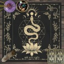 Măsuță cu motive tarot 49 x 49 cm Măsuță neagră cu motiv de șarpe Decorațiune pentru ghicire Măsuță de altar Decorare ezoterică și mistică 1