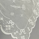 Măsuță de dantelă brodată vintage 90 x 90 cm Alb Decor elegant pentru masă Lucrată manual Stil vintage Textile pentru casă 4
