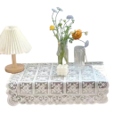 Măsuță de dantelă brodată vintage 90 x 90 cm Bej Decor elegant pentru masă Lucrat manual Stil vintage Textile pentru casă 5