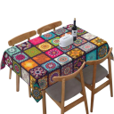 Măsuță dreptunghiulară din poliester colorat 140 x 240 cm Acoperire decorativă pentru masă Măsuță rezistentă și lavabilă pentru restaurante de acasă și utilizare în aer liber 1