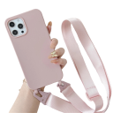 Mat silikonecover med rem til iPhone 15 Plus 14