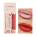 Mat Vandfast Læbeblyant Langtidsholdbar Lipgloss Fugtgivende Læbeblyant og Gloss Sæt 2 Stk. 11