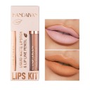Mat Vandfast Læbeblyant Langtidsholdbar Lipgloss Fugtgivende Læbeblyant og Gloss Sæt 2 Stk. 2