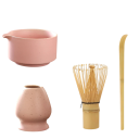 Matcha sada 4 kusy Keramická miska 14 x 13 x 8 cm s výlevkou Metla z přírodního bambusu Odměrka i držák Nástroje pro japonský čajový obřad 4