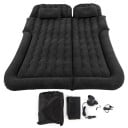 Matelas gonflable de voyage pour voiture 2 en 1 174 x 126 cm Noir PVC Tapis de sommeil doux avec coussin, pompe et appuie-têtes pour SUV 4