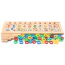 Matematiklegetøj der tæller på et bræt med ringe 4