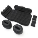 Materasso gonfiabile per auto 128 x 77 x 12 cm Nero PVC + rivestimento in velluto Gonfiaggio manuale Con poggiatesta, protezione e pompa Set da viaggio 3