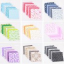 Material din bumbac pentru coaserea măștilor acasă Set de pătrate 25 x 25 cm Mix de modele colorate coordonate cu buline și flori 13