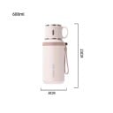 Matkatermos tee-suodattimella 600 ml 8 × 23 cm ruostumatonta terästä SUS304 kannettava tee- ja kuumajuomapullo töihin, kouluun 5