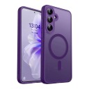 Matný kryt na Samsung Galaxy S24 FE s podporou magnetického nabíjania Pouzdro z polykarbonátu a TPU Obal na mobil s magnetickým krúžkom 1