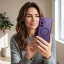Matný kryt na Samsung Galaxy S25 s podporou magnetického nabíjania Pouzdro z polykarbonátu a TPU Obal na mobil s magnetickým krúžkom 2