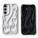 Matný ochranný obal na Samsung Galaxy A06 Odolný Vzor plamenů s průřezy Zvýšený lem fotoaparátu Výrazné rohy Kryt na mobil na každý den 3