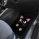 Mats de coche universales 4 pcs Set de alfombrillas delanteras y traseras para coche Diseño de gatos Protección del interior durante todo el año 2