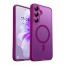 Matt tok a Samsung Galaxy S24+ S támogatással mágneses töltéshez Tok polikarbonátból és TPU Mobil tok mágneses gyűrűvel 14