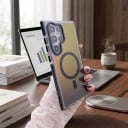 Matta magneettinen kuori Samsung Galaxy A05 4G:lle langattoman latauksen tuella, läpinäkyvät reunat, kameran suoja, puhelimen kuori 4