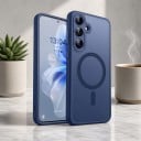 Matte cover voor Samsung Galaxy S25 met ondersteuning voor magnetisch opladen Hoes van polycarbonaat en TPU Mobiele hoes met magnetische ring 12