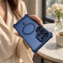 Matte stødabsorberende cover til Samsung Galaxy S24+ med støtte til magnetisk trådløs opladning Forstærkede hjørner PC og TPU Cover 3