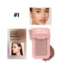 Matte waterdichte boter bronzer 8,2 x 5 cm Zijdeachtige gladde hoog gepigmenteerde contourpalette voor schaduw en accentuering van gelaatstrekken 5