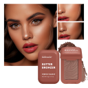 Matte Waterproof Butter Bronzer 8.2 x 5 cm Silky Smooth Highly Pigmented Contouring Palette for Shading and Highlighting Features 3