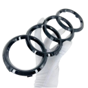Μαύρο γυαλιστερό μπροστινό σήμα 285 mm Για Audi A6 2012-2017 Q7 2009-2015 και όλα τα Q2 Q3 Q5 Q8 Αυτοκόλλητο λογότυπο Μάσκες Αυτοαξεσουάρ 1
