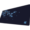Μάυρη επιφάνεια για ποντίκι και πληκτρολόγιο 300 x 600 x 2 mm μεγάλη επιφάνεια γραφείου σκούρο μπλε με κλαδί και λουλούδια για υπολογιστή, φορητό υπολογιστή και γραφείο 1