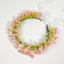 Meadow Wreath Hairpiece Universal Size with Tulle Veil Small Flowers and Leaves Natural Wedding Headband 3