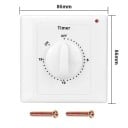 Mechaniczny czasowy włącznik ścienny 220V 10A 2000W, timer 15 minut, 86 x 86 x 50 mm, biały 1