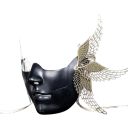 Mechanisk halvansiktsmask av robot med järnvingar vid öronen Maskerad cosplaymask för karneval Halloween Olika färger Rekvisita 2