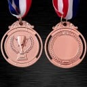 Medaglia Sportiva Singola per Competizioni con Trofeo e Spighe Diametro 5 cm Lega di Zinco con Nastro Tricolore per Bambini e Eventi Scolastici 11