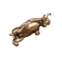 Měděná socha býka s ornamenty Miniaturní domácí dekorace Figurka býka z mědi pro štěstí Vintage ozdoba do interiéru 4,4 x 2 cm 3