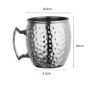 Medený hrnček s tepaným povrchom a uchom 530 ml z medi 8,8 x 10 x 8,8 cm na servírovanie nápojov doma aj pri posedení 6