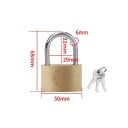 Měděný visací zámek 68 x 50 mm se 3 klíči kovový třmen 6 mm zlatý bezpečnostní zámek na vrata skříňky zavazadla 2