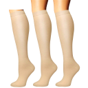 Medias de compresión contra varices Medias de compresión de algodón hasta la rodilla para deporte 3 pares 4