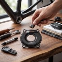 Medidor de potência Thinkrider PP6 Wattmetr em pavão de pedaleira Quatro braços para coroas Conector de carregamento Preto Para treino de ciclismo 4