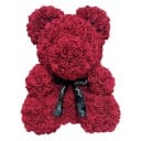 Medvedík z umelých ruží so stužkou Ručne vyrobená dekorácia Romantický darček 25 cm 1