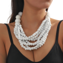Meerlaagse houten kralenketting lengte 46+7 cm houten kralen meerdere rijen opvallende ketting voor dagelijks en feestelijk gebruik 5