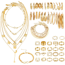 Mega Jewellery Set 57 pcs Earrings Necklaces Bracelets Rings Combination Fashion Women's Jewellery Set Gift for Women 1