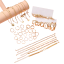 Mega Schmuckset 57 Stück Ohrringe Halsketten Armbänder Ringe Kombination Modisches Damenschmuckset Geschenk für Frauen 2