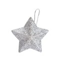 Mehrfarbige Glitzer-Weihnachtsdekorationen, goldene Sterne für den Weihnachtsbaum, Christbaumschmuck, hängende Sterne, silberne hängende Sterne, 5 x 5 cm, 24 Stück 3