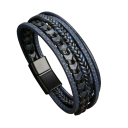 Mehrschichtiger Herrenarmband aus PU-Leder 21 cm, Breite 56-58 mm, stilvolles geflochtenes Design, modisches Accessoire für den täglichen Gebrauch 3