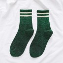 Meias brilhantes para senhora com riscas 16