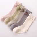 Meias de algodão para meninas com laço - 5 pares 4