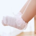 Meias de cano curto para meninas com volantes 5