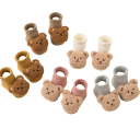 Meias de inverno unisex para crianças Meias quentes de algodão lisas com padrão de ursinho Meias macias e quentes para crianças no inverno 6